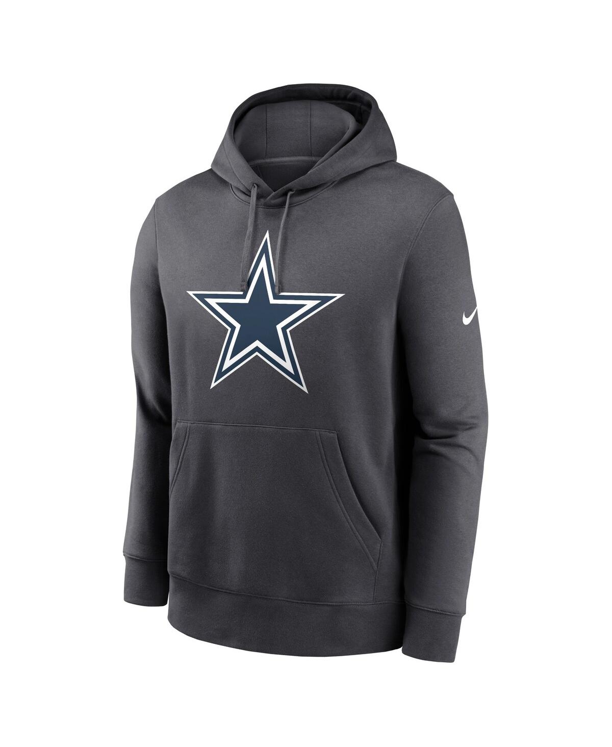 Nike Men'sDallas Cowboys Fan Gear Club Logo Pullover Hoodie - Charcoal