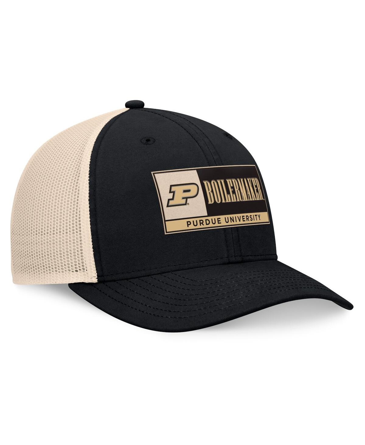 Top Of The World Men's Black/natural Purdue Boilermakers Bennett Trucker Adjustable Hat In Black,natural