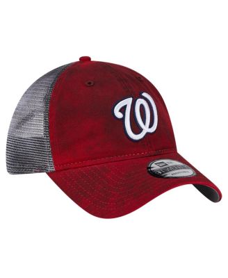 Men's Red Washington Nationals Team Slick Trucker 9TWENTY Adjustable Hat