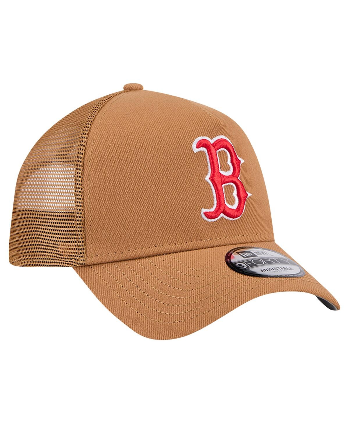 New Era Men's Brown Boston Red Sox A-frame Trucker 9forty Adjustable Hat In Brown