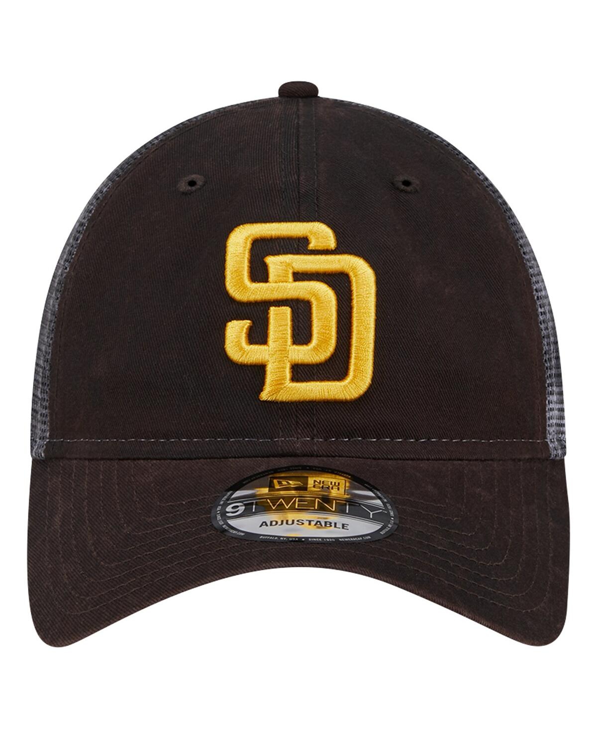 New Era Men'sSan Diego Padres Team Slick Trucker 9TWENTY Adjustable Hat - Brown