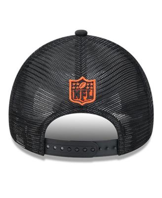 Men's Stone/Black Cincinnati Bengals 2024 Sideline Historic 9FORTY A-Frame Trucker Adjustable Hat