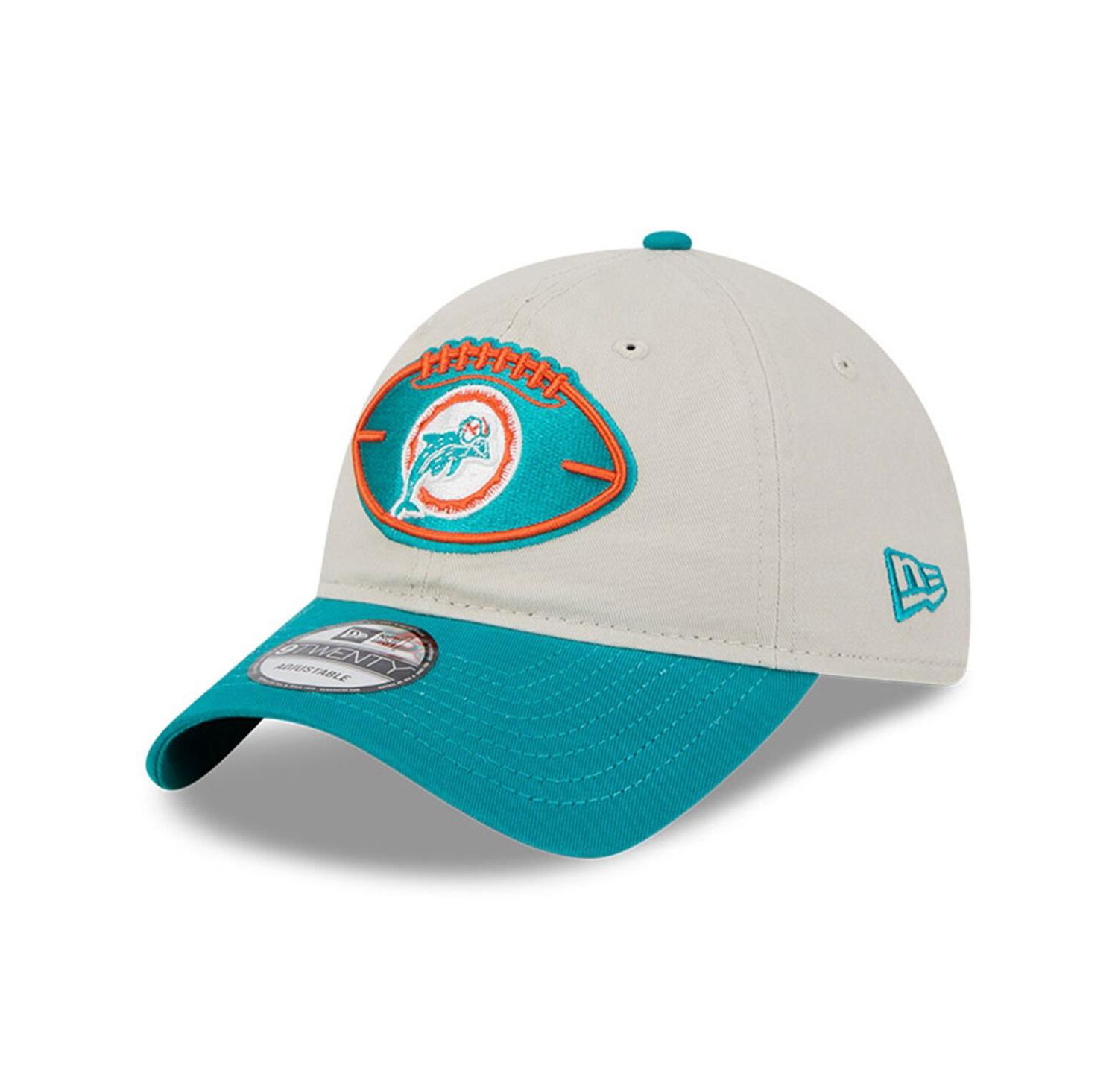 Men's Stone/Aqua Miami Dolphins 2024 Sideline Historic 9TWENTY Adjustable Hat