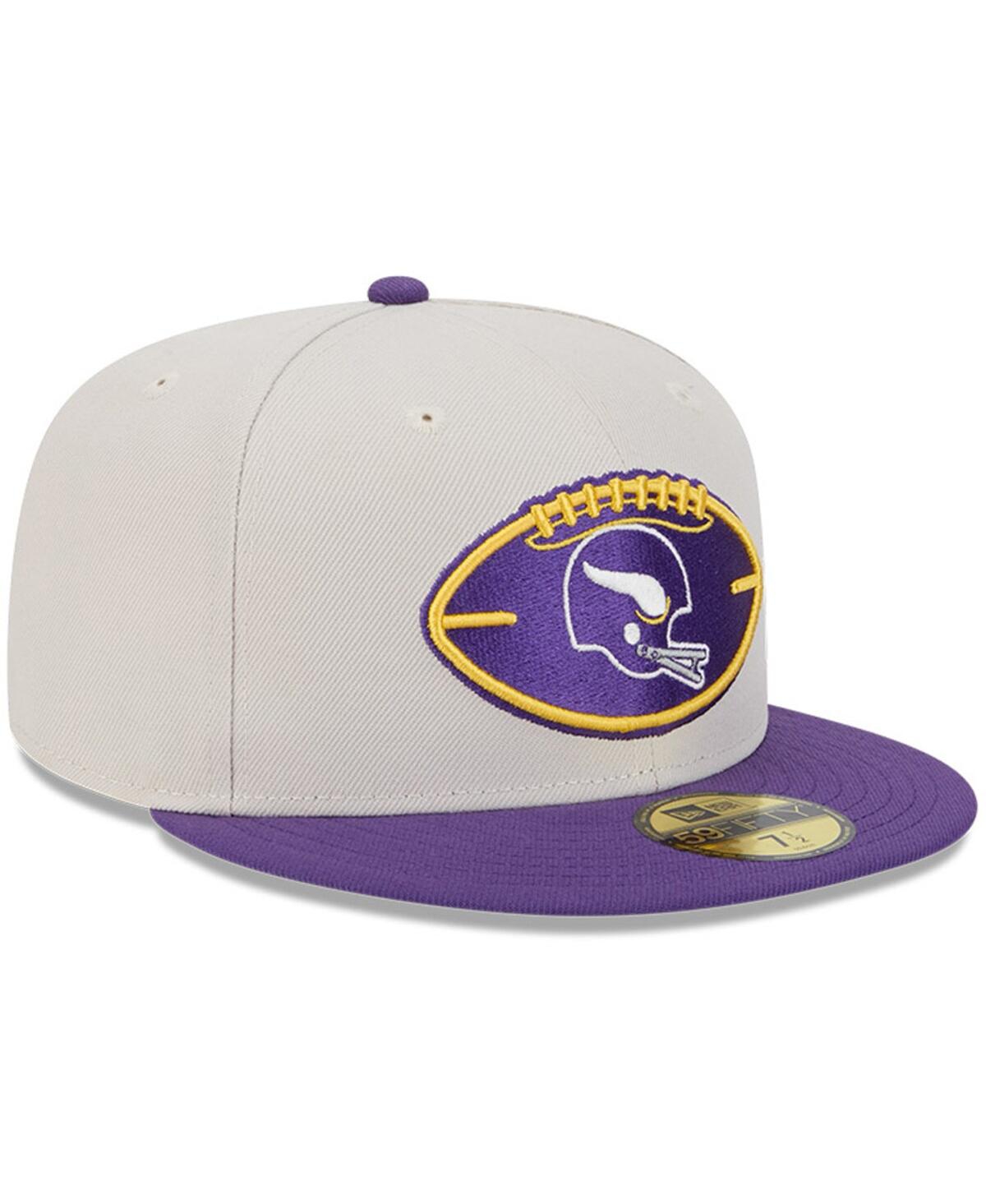 New Era Men'sPurple Minnesota Vikings 2024 Sideline Historic 59FIFTY Fitted Hat - Stone, Purple