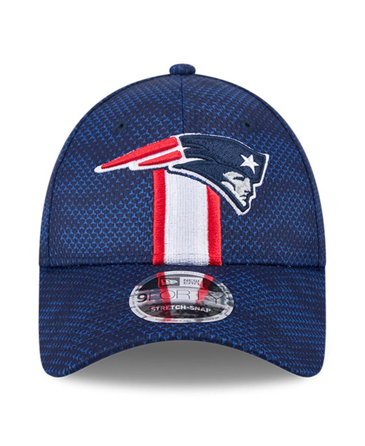 New Era Men's Navy New England Patriots 2024 Sideline 9forty Stretch-snap Hat In Navy