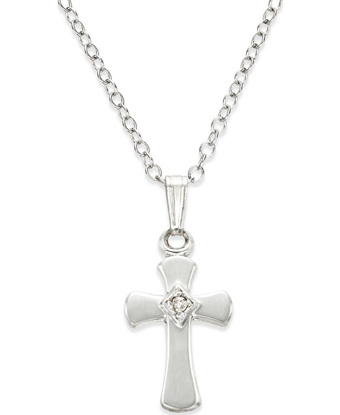 Children's sterling silver cross necklace store