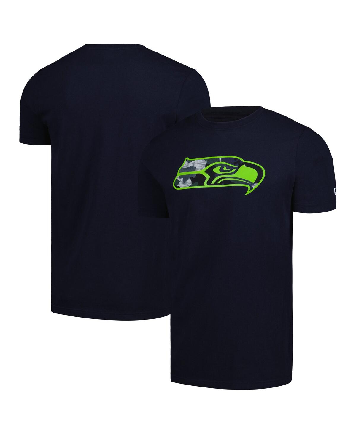 New Era Men's College Navy Seattle Seahawks Camo Logo T-shirt