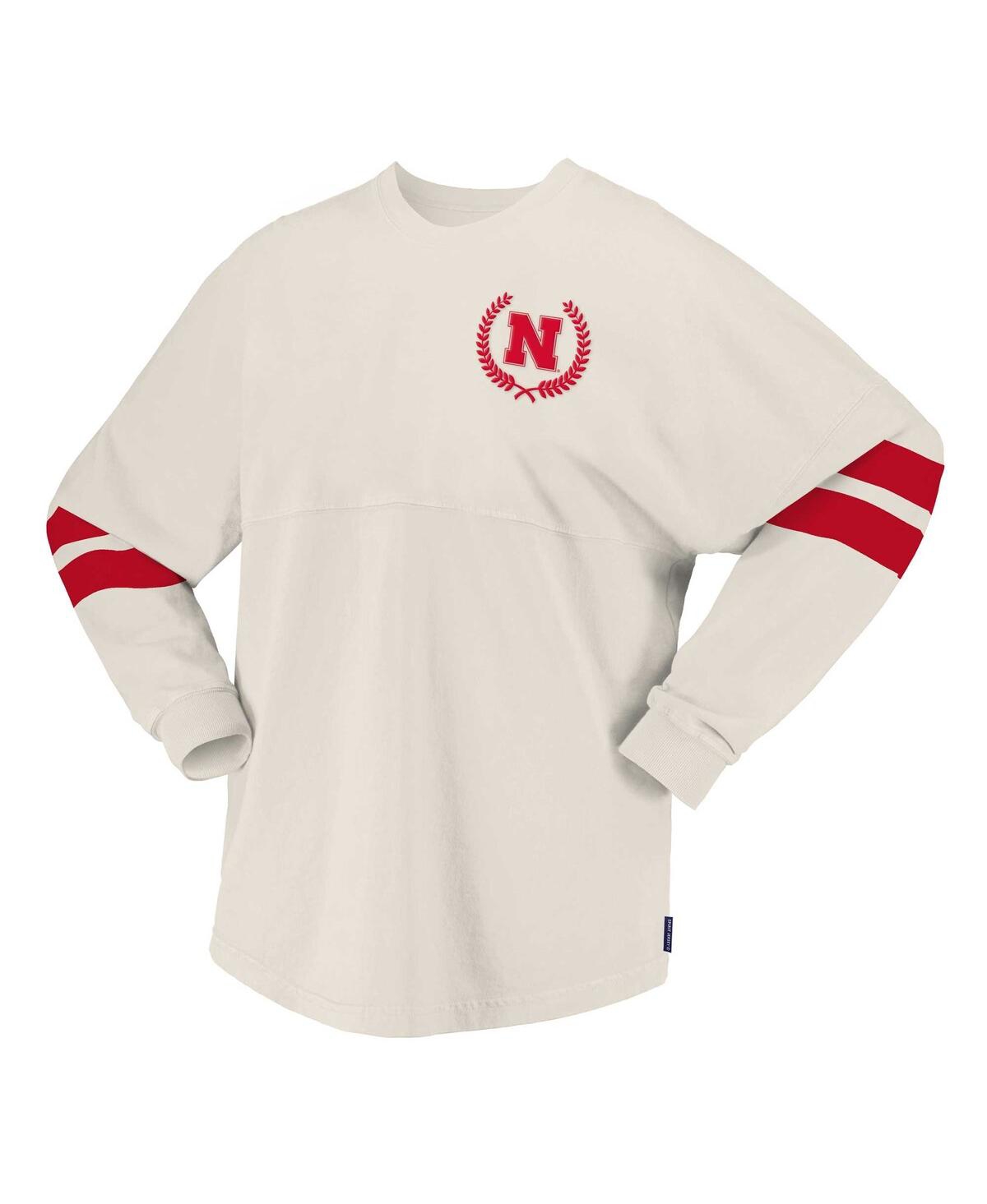 Spirit Jersey Women's Cream Nebraska Huskers Oversized T-shirt In Cream