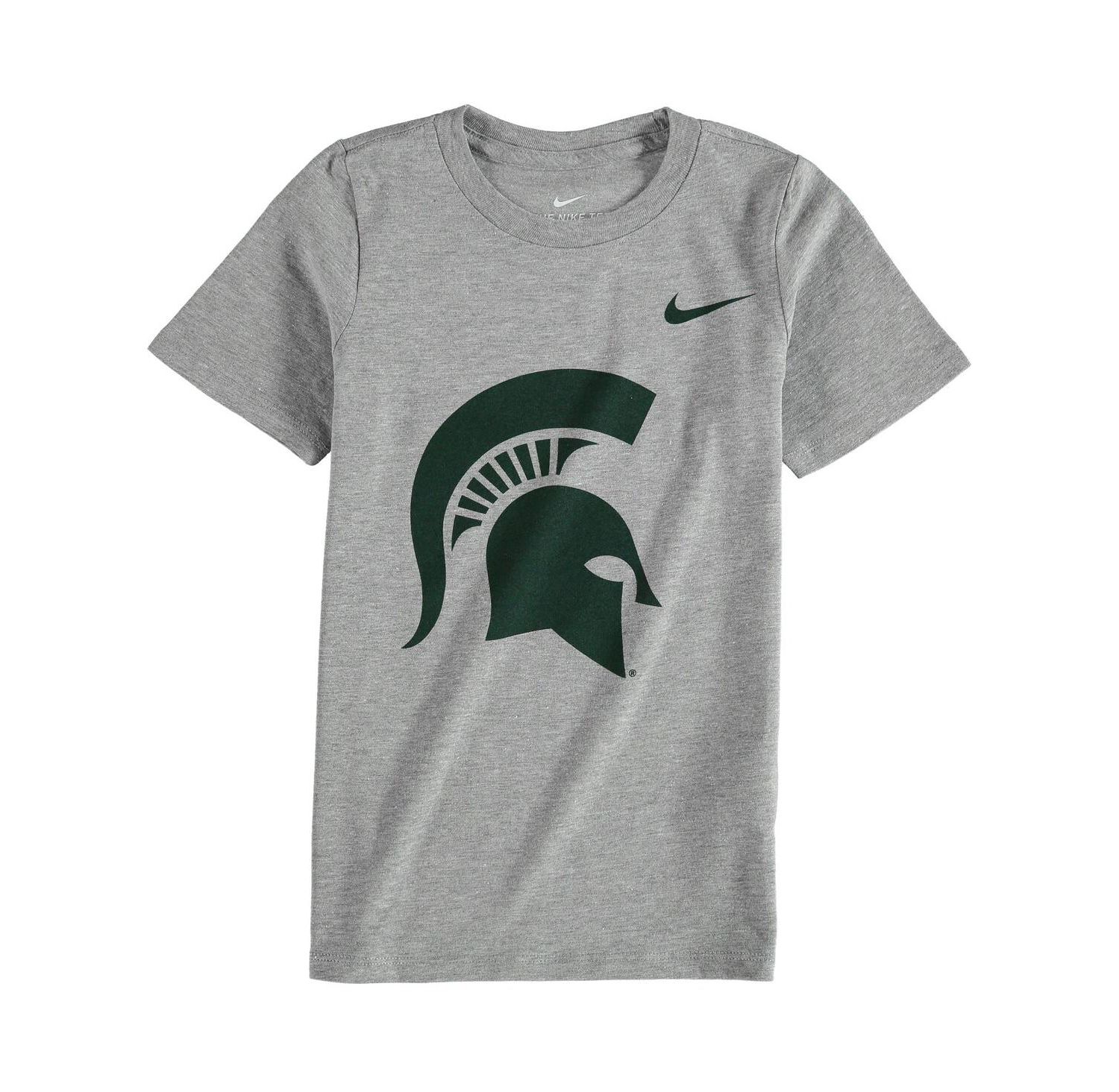 Little Boys and Girls Charcoal Michigan State Spartans Logo T-Shirt