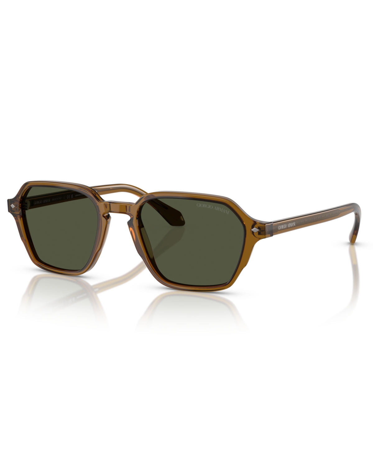 Giorgio Armani Rectangle-frame Sunglasses In Transparent Green