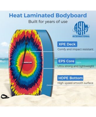 33/37/41 Inches Lightweight Body Board Boogie Board with EPS Core XPE Deck HDPE Bottom Multicolor3-L