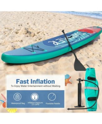 10 Feet Inflatable Stand Up Paddle Board with Backpack Leash Aluminum Paddle-L