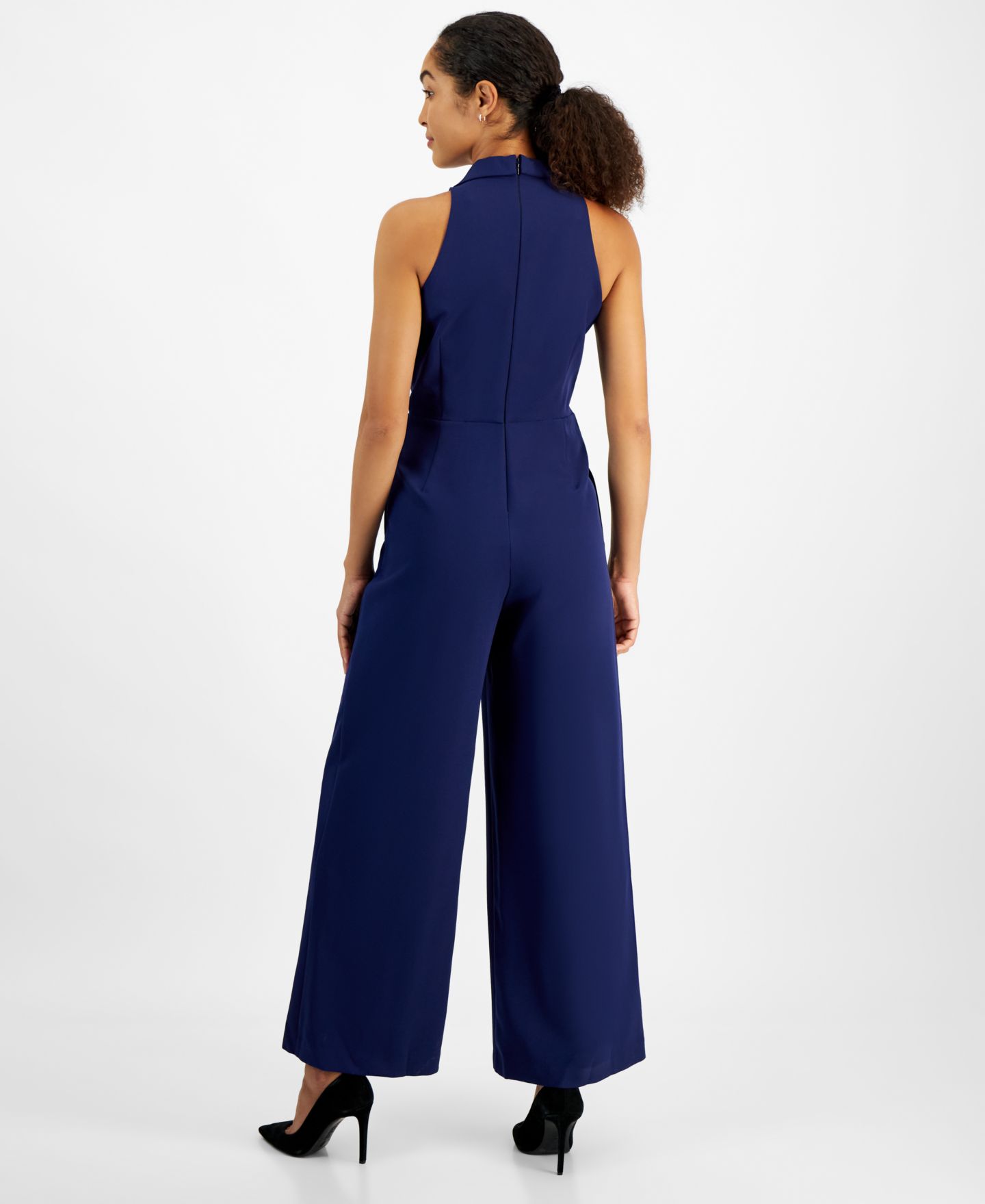 Женский комбинезон julia jordan Notched-Collar Jumpsuit, цвет: Тёмно-синий — фото 2