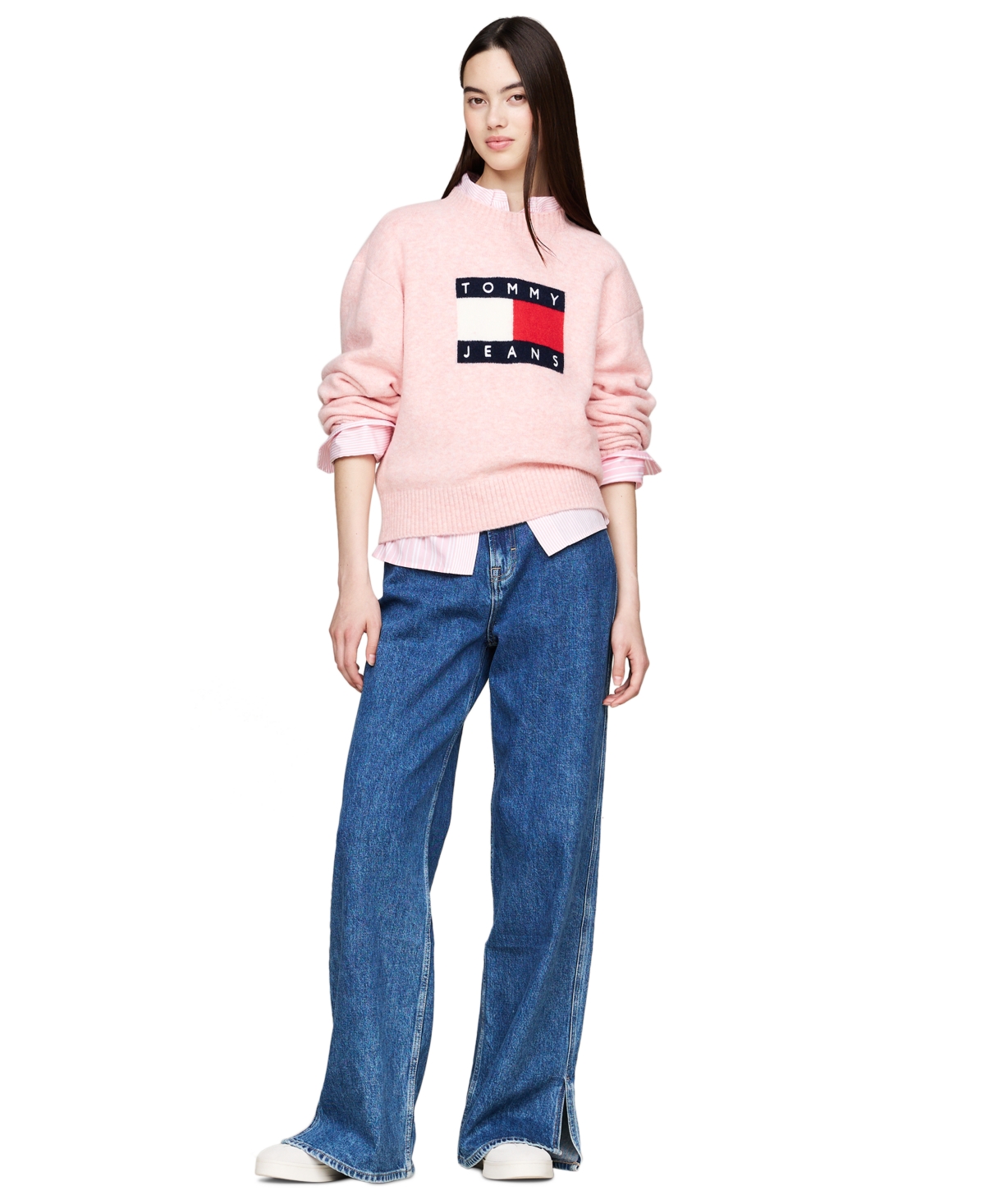 Tommy Jeans Women's Melange Flag Crewneck Sweater