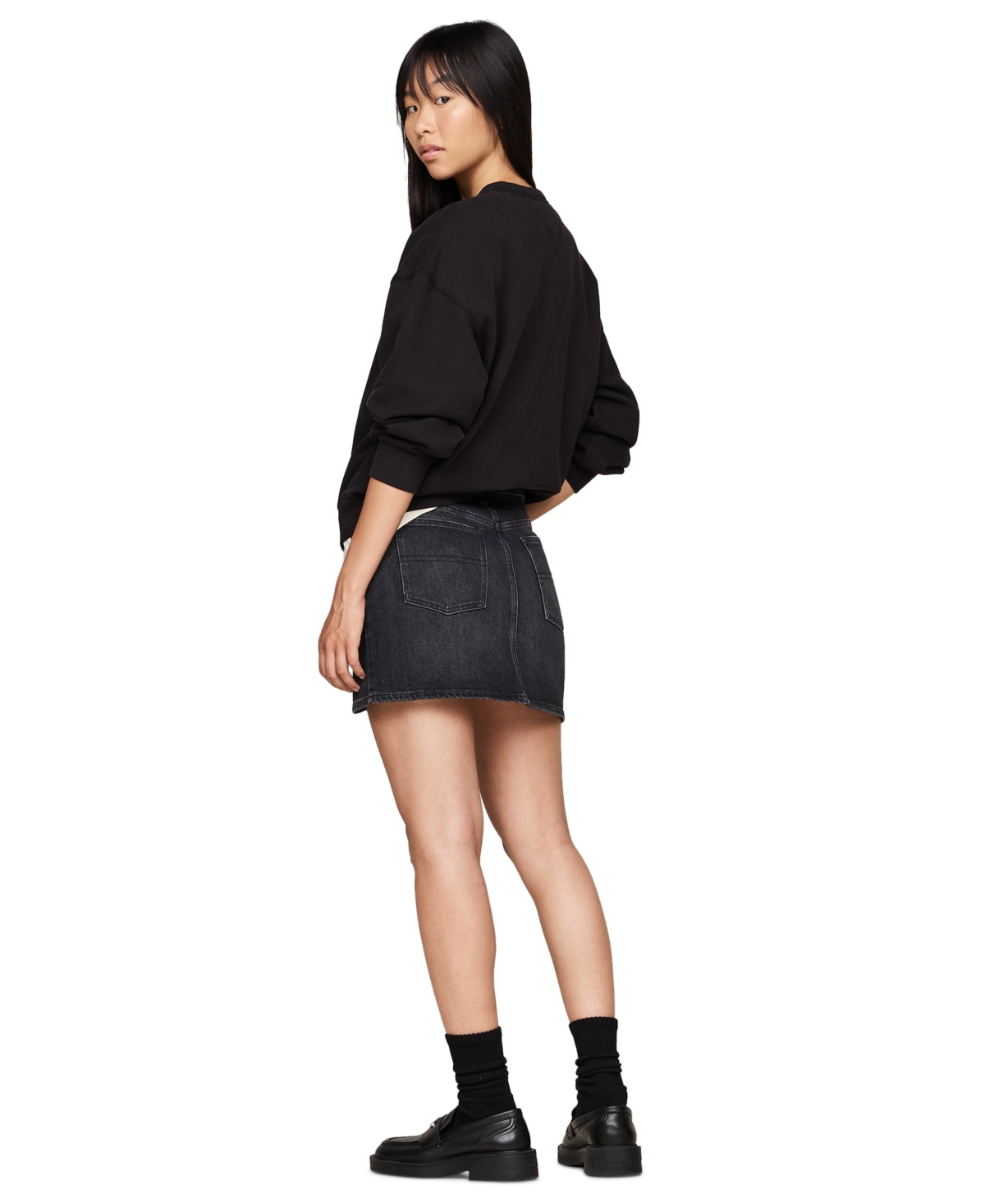 Tommy Jeans Women's Izzie Rhinestone Denim Miniskirt In Denim Black