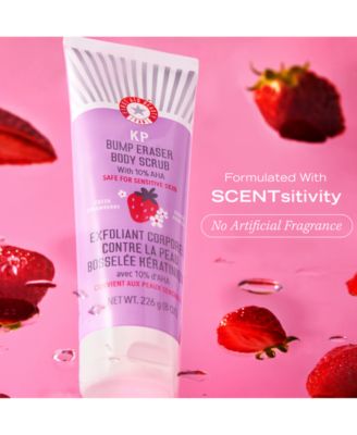 KP Bump Eraser Body Scrub With 10% AHA - Fresh Strawberry, 8 oz.