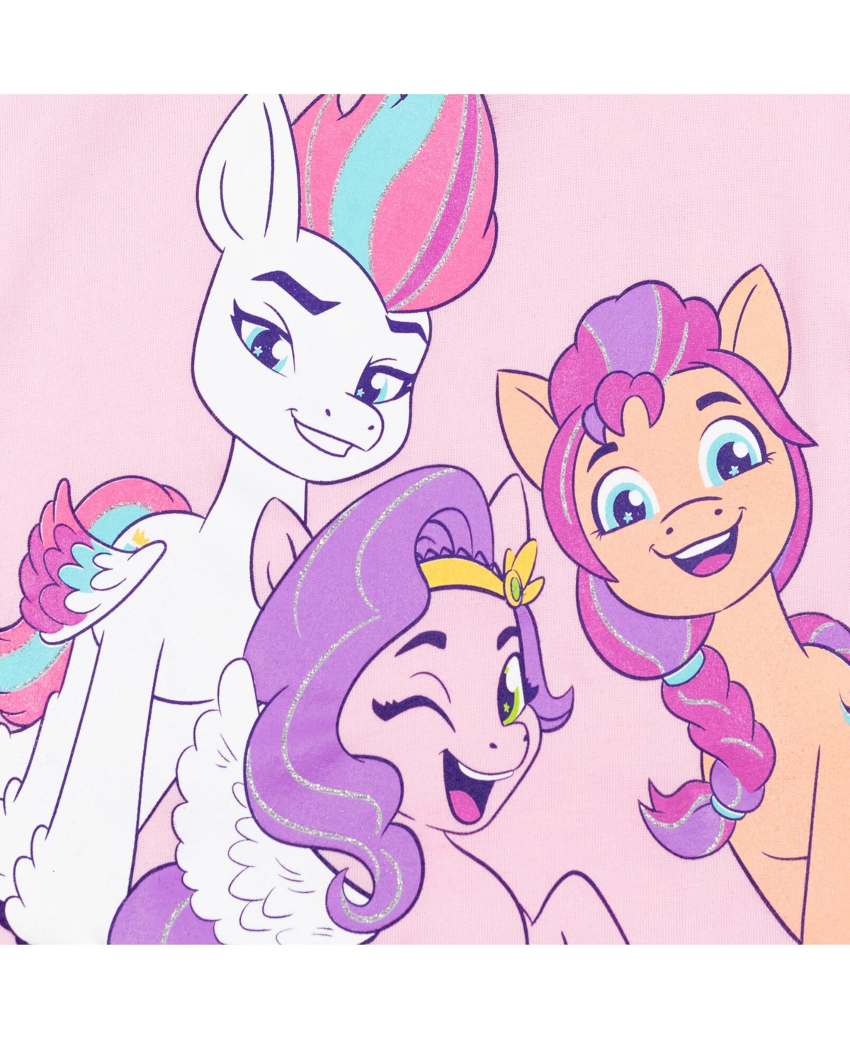 My Little Pony Toddler Girls Sunny Pipp Zipp Fleece Pullover Sweatshirt Legging Set Toddler|Child