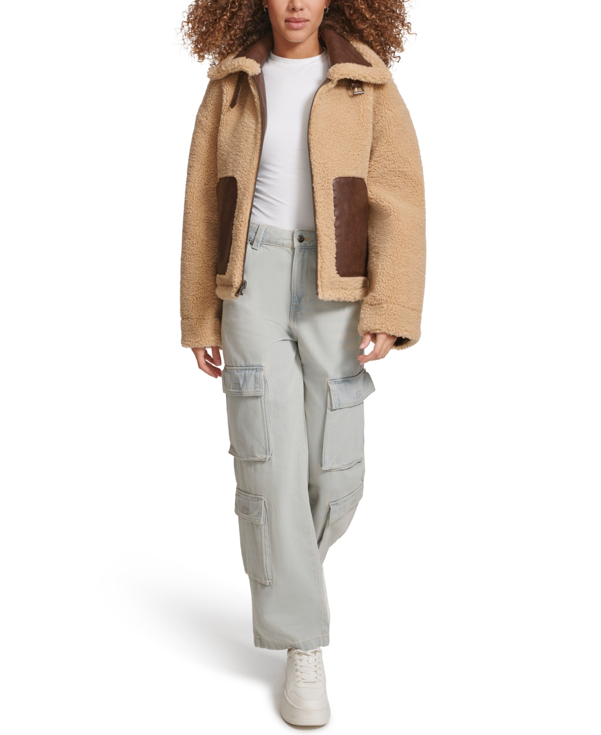 Levi's Women's Reversible Sherpa Shorty Jacket In Sesame