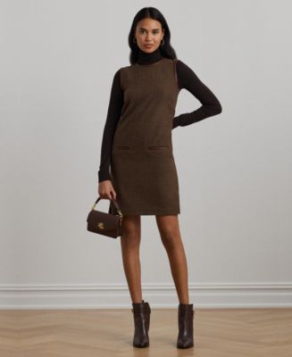 Lauren Ralph Lauren Women's Checked Wool-Blend Shift Dress - Macy's