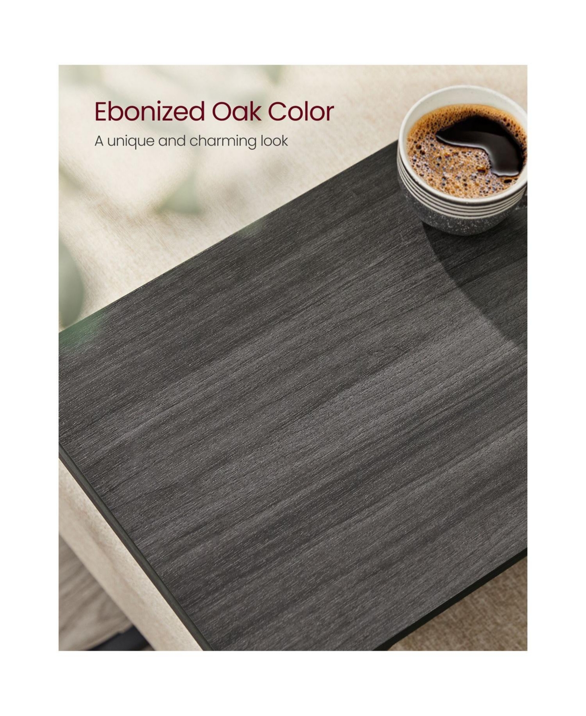 Set of 2 C-Shaped End Tables for Sofa or Bedside Use Compact Spaces