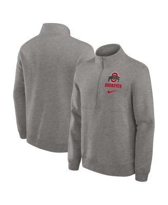 Nike Men s Heather Gray Ohio State Buckeyes Primetime Club Half Zip Sweatshirt Macy s