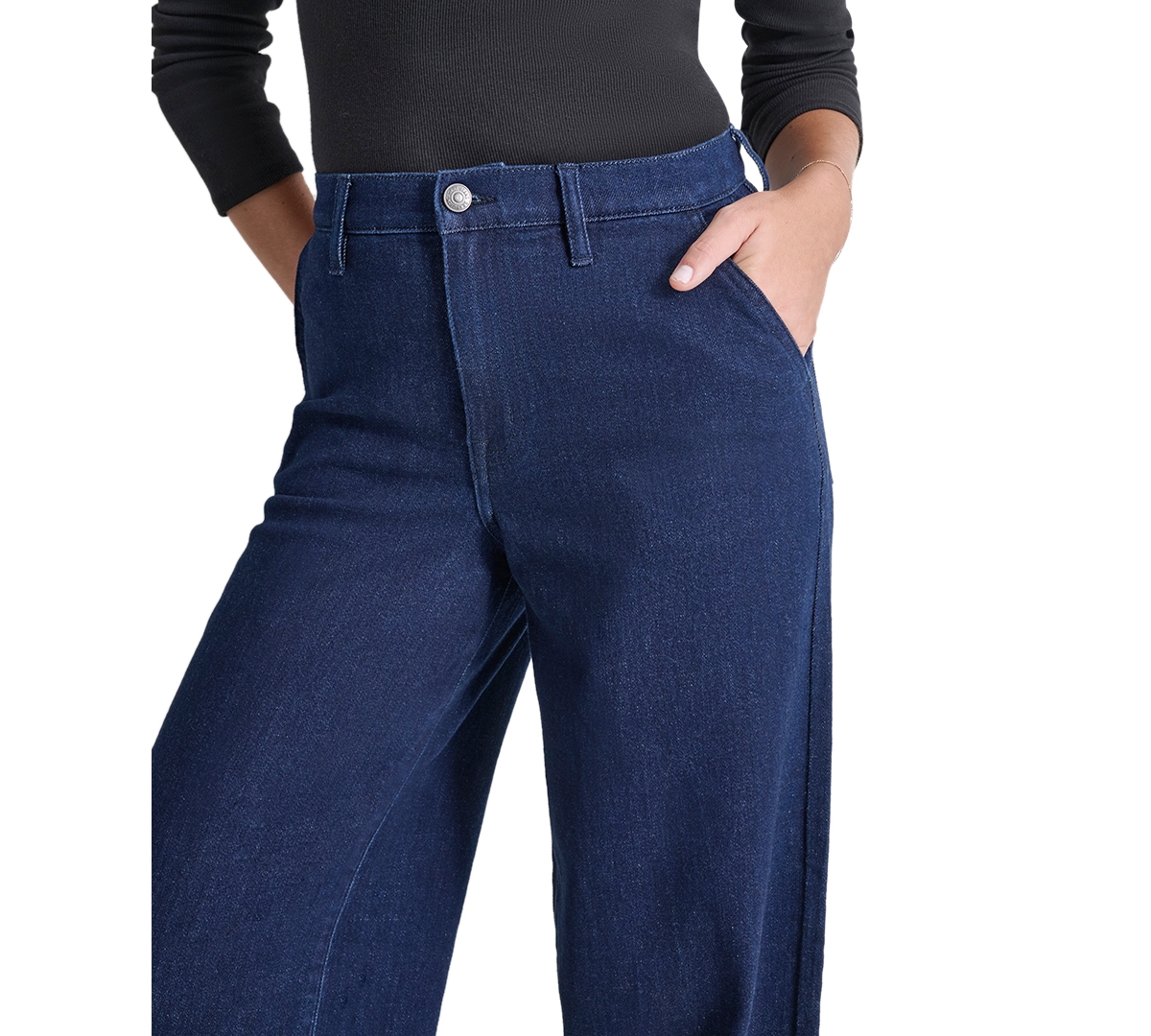 Dkny Jeans Women's High-Rise Wide-Leg Trouser Jeans