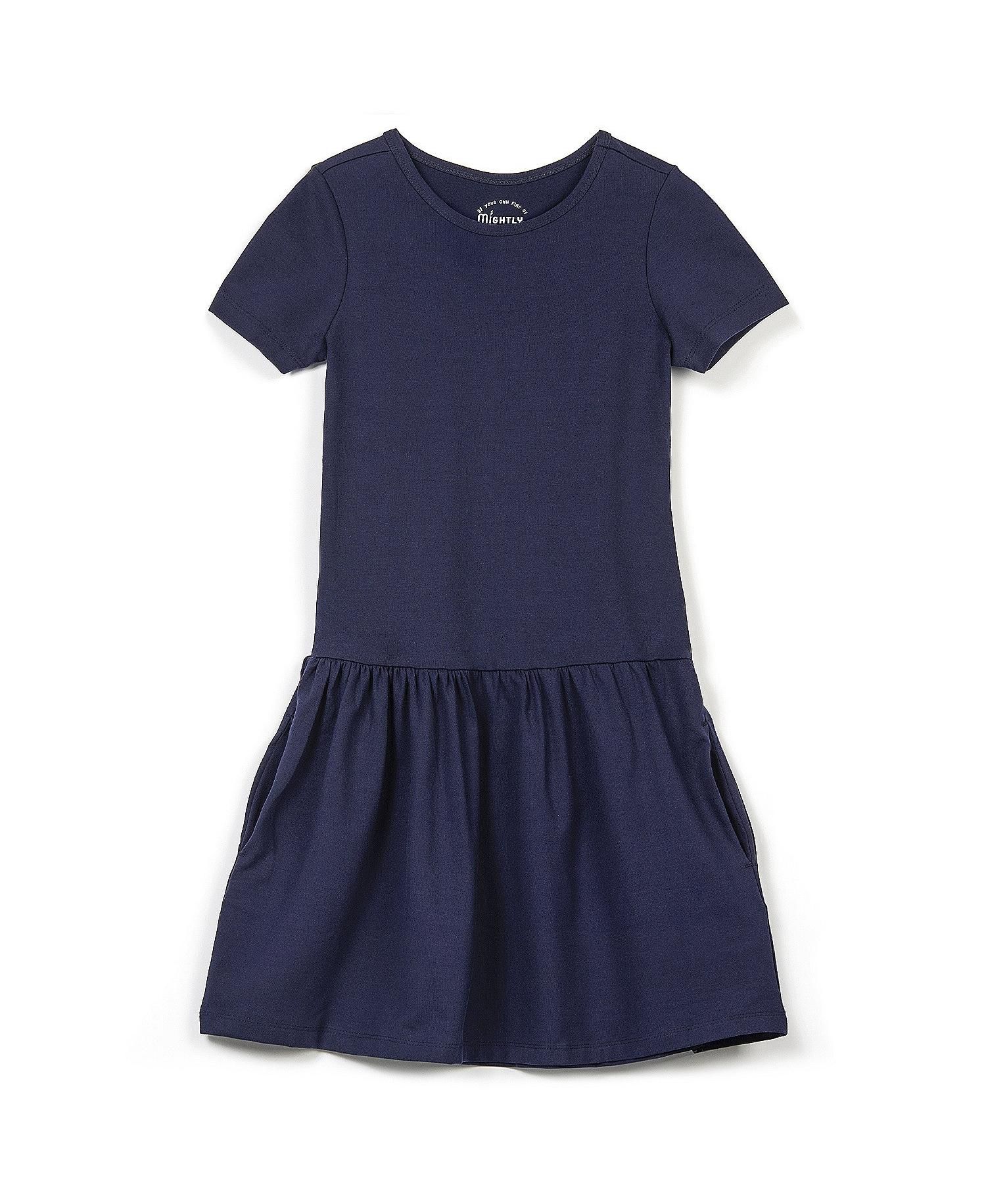 Girls Fair Trade Organic Cotton Short Sleeve Drop Waist Dress