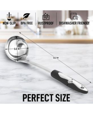12" Soup Ladle Cooking Utensil - Durable Stainless Steel Kitchen Gadget