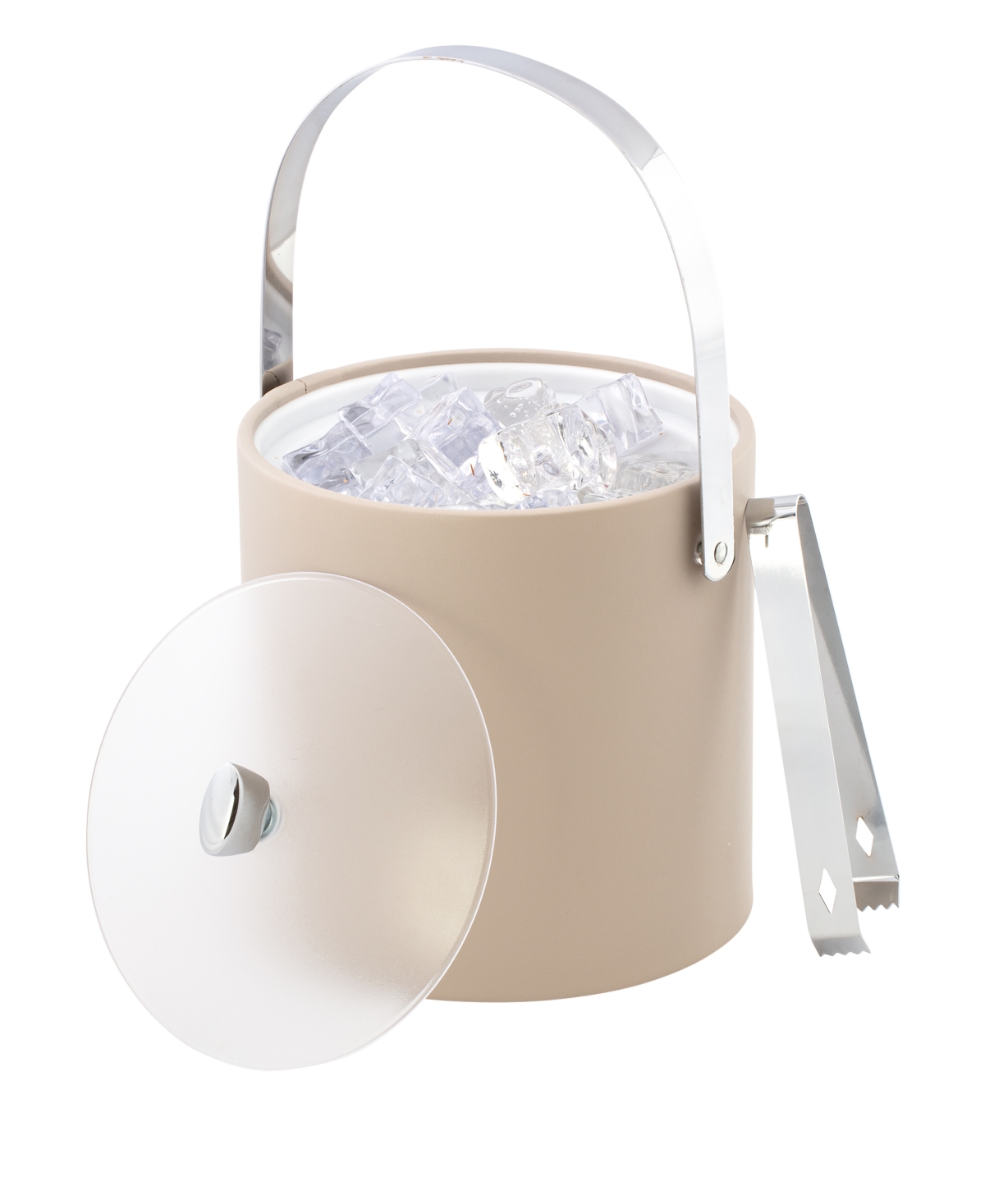 Kraftware Arc Ice Bucket And Ice Tong, 3 Quart In Taupe