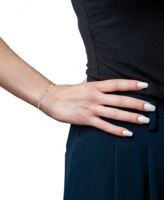 Diamond Wire Cuff Bangle Bracelet (1/4 ct. t.w.) in 14k Gold, Created for Macy's