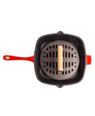 Cast Iron Grill Pan with Slotted Steak Press – Neo Collection, 11", 2-Piece Set