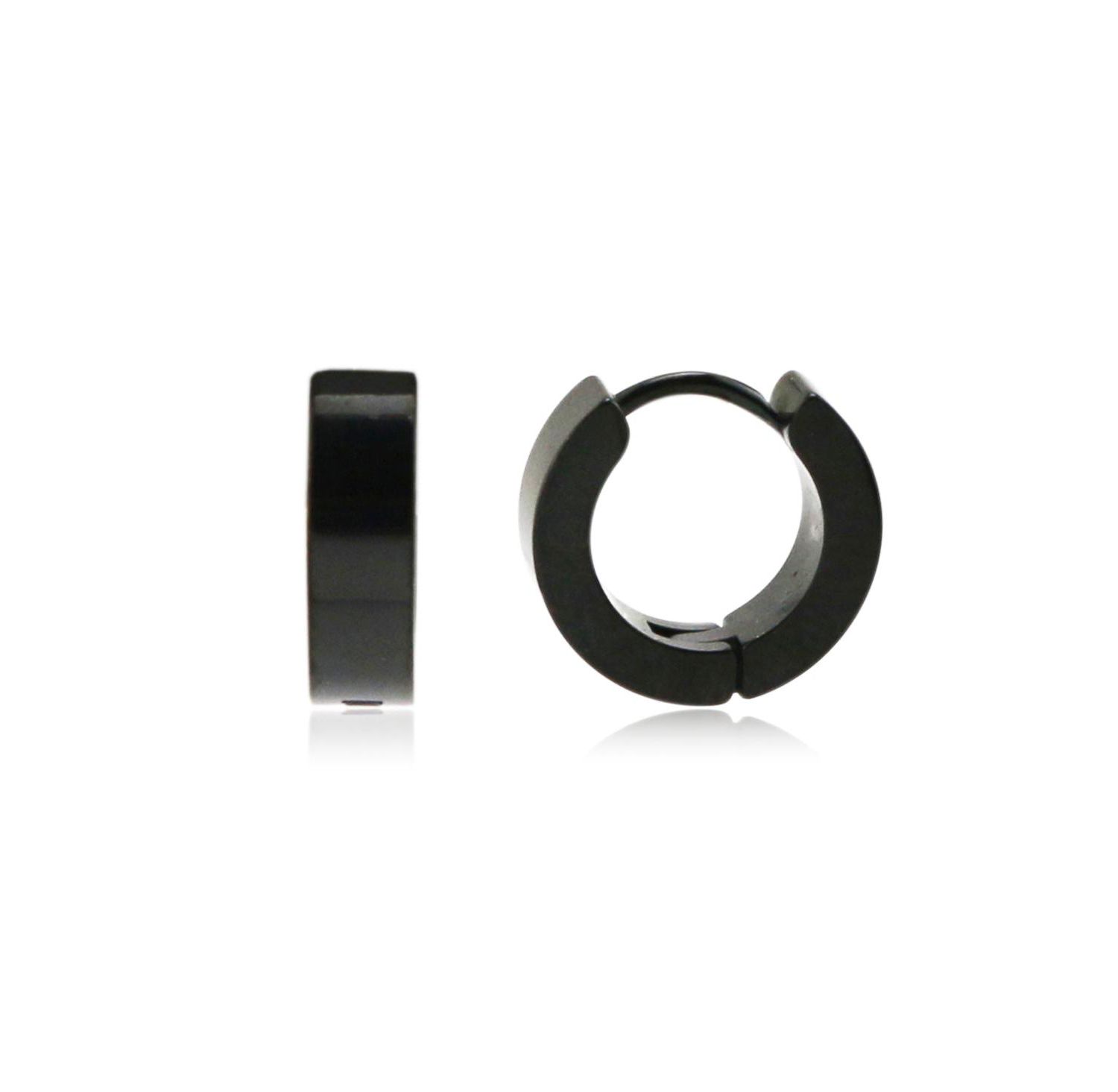 Stainless Steel Round Huggie Earrings