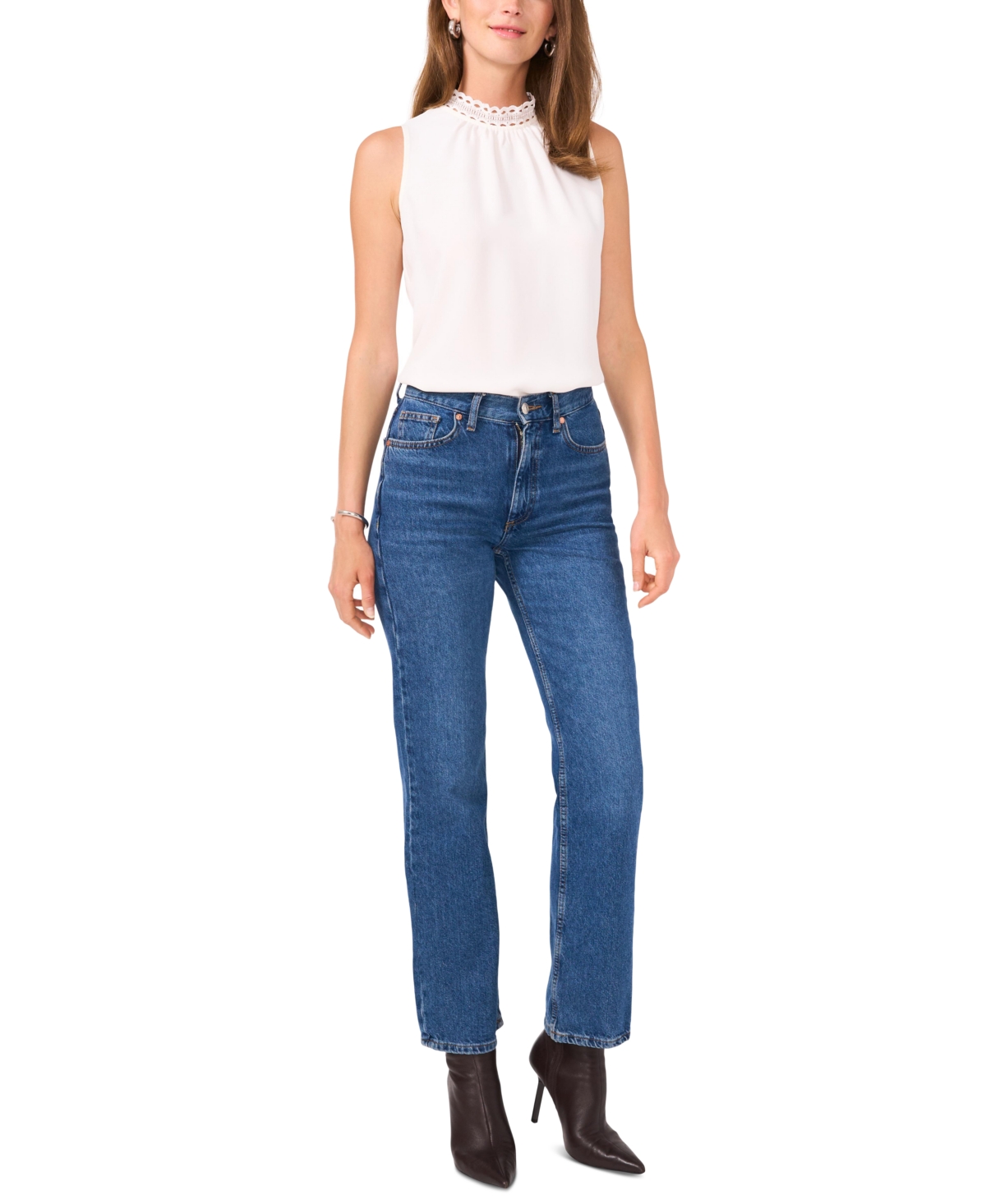 Vince Camuto Women's Mock-Neck Sleeveless Blouse