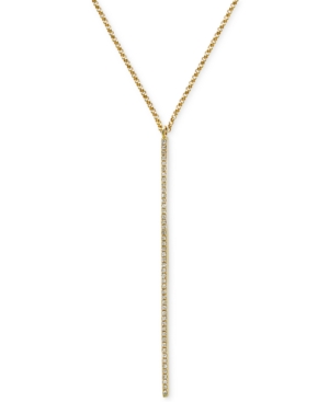 image of Geo by Effy Diamond Lariat Necklace (1/8 ct. t.w.) in 14k Gold