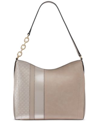 Nova Signature Embossed Top Zipper Shoulder with Chain Strap