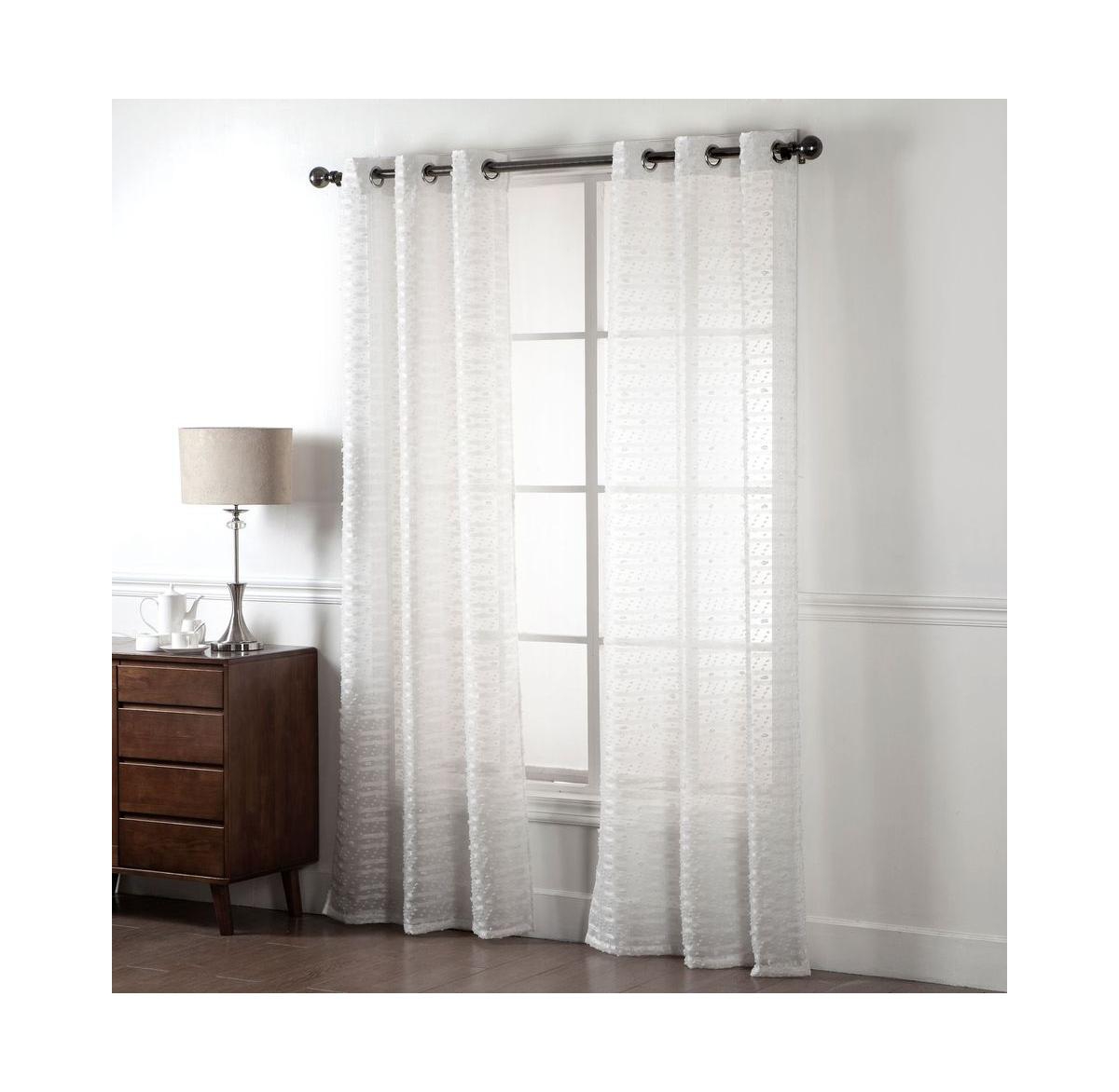 Dainty Home Cassandra 3D Clipped Light Filtering Window Panel Set, 76