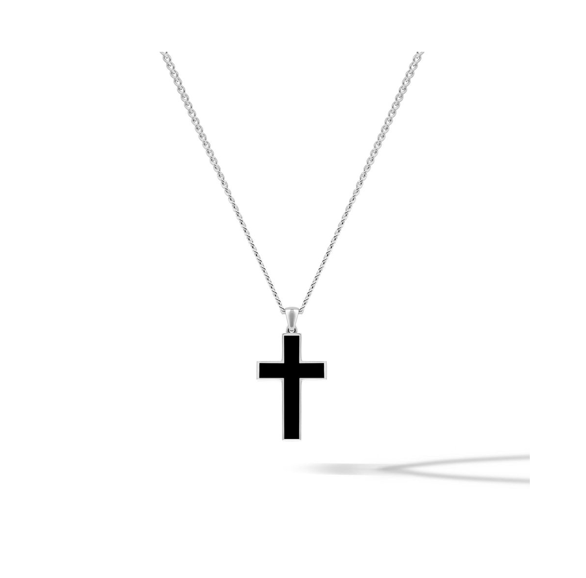 Stone Cross Pendant - Black onyx