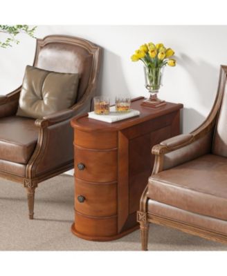 End Table Set of 2, No Assembly Required, Closed Back,Sofa Side Table with Storage, Slim Nightstand with 2 Drawers