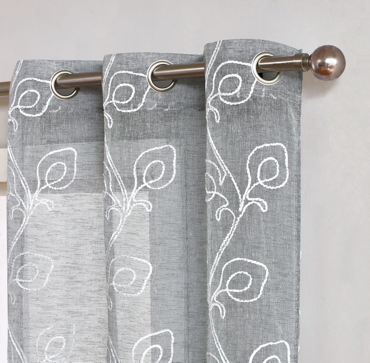 Dainty Home Stella Linen Look 76" W x 63" L Grommet Window Panel Set