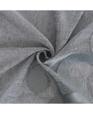 Natalie Linen Textured With 3D Velvet Scroll Design Light Filtering Window Panel Set, 76" W x 96" L