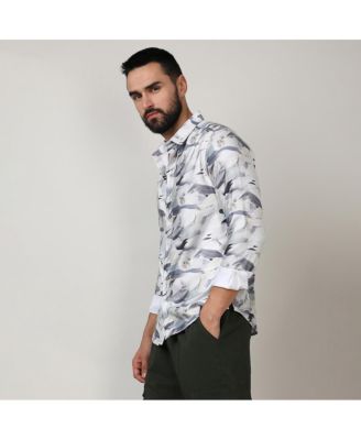 Men's Charcoal Grey Abstract Fade Shirt