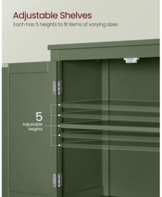 Bathroom Floor Cabinet with Adjustable Shelves for Towels and Toiletries