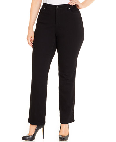 Charter Club Plus Size Lexington Tummy-Control Straight-Leg Jeans, Only at Macy's