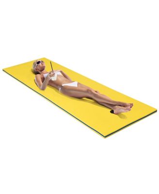 3-Layer Tear-Resistant Foam Floating Pad Island Water Sports Relaxing Orange