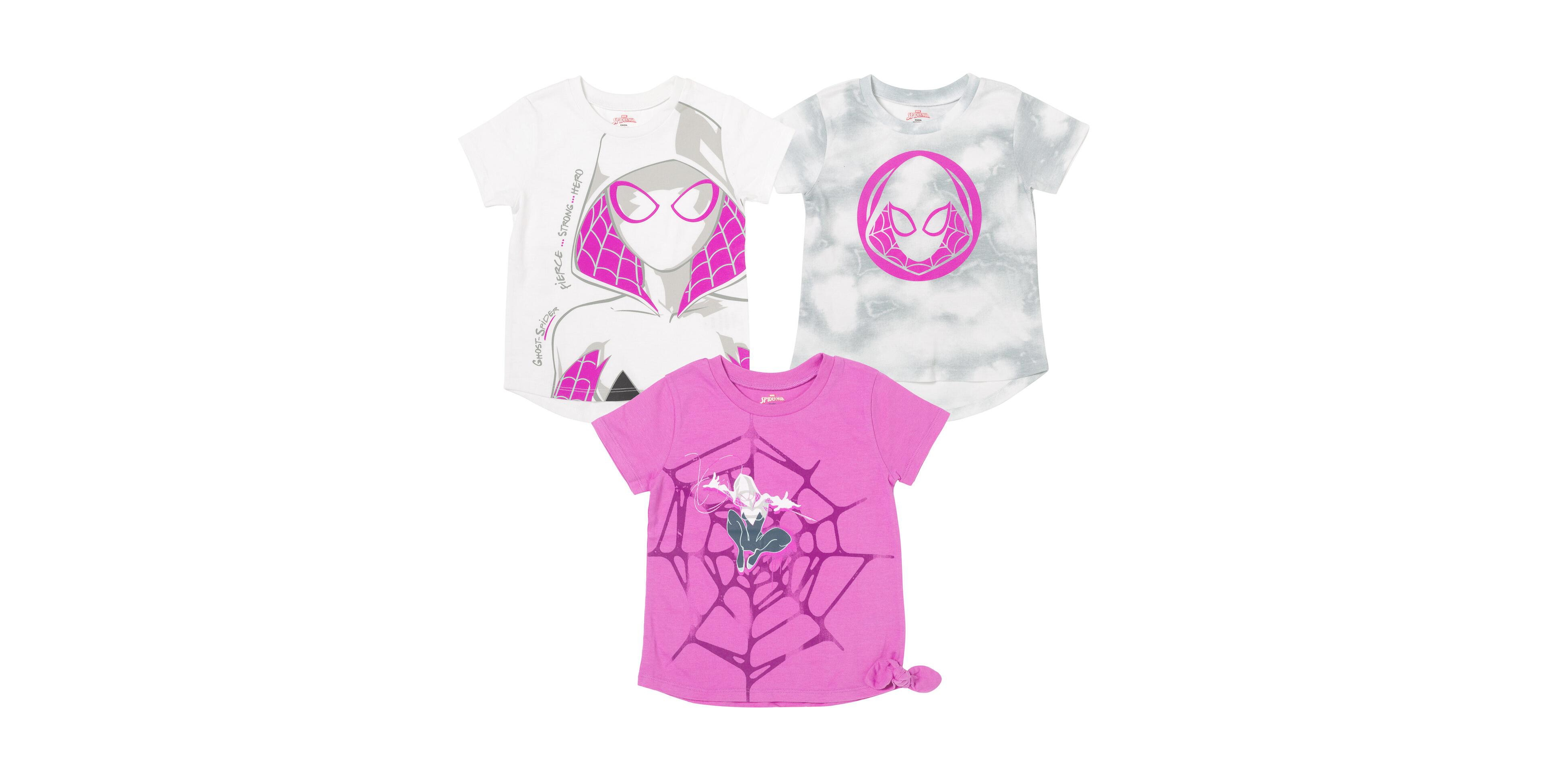 Marvel Girls Spider-Verse Spider-Gwen Ghost Spider 3 Pack T-Shirts to