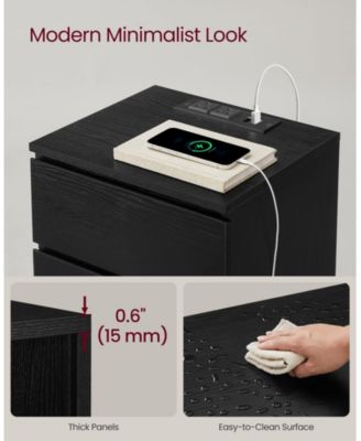 Nightstand with Charging Station for Convenient Power Access and Sleek Design