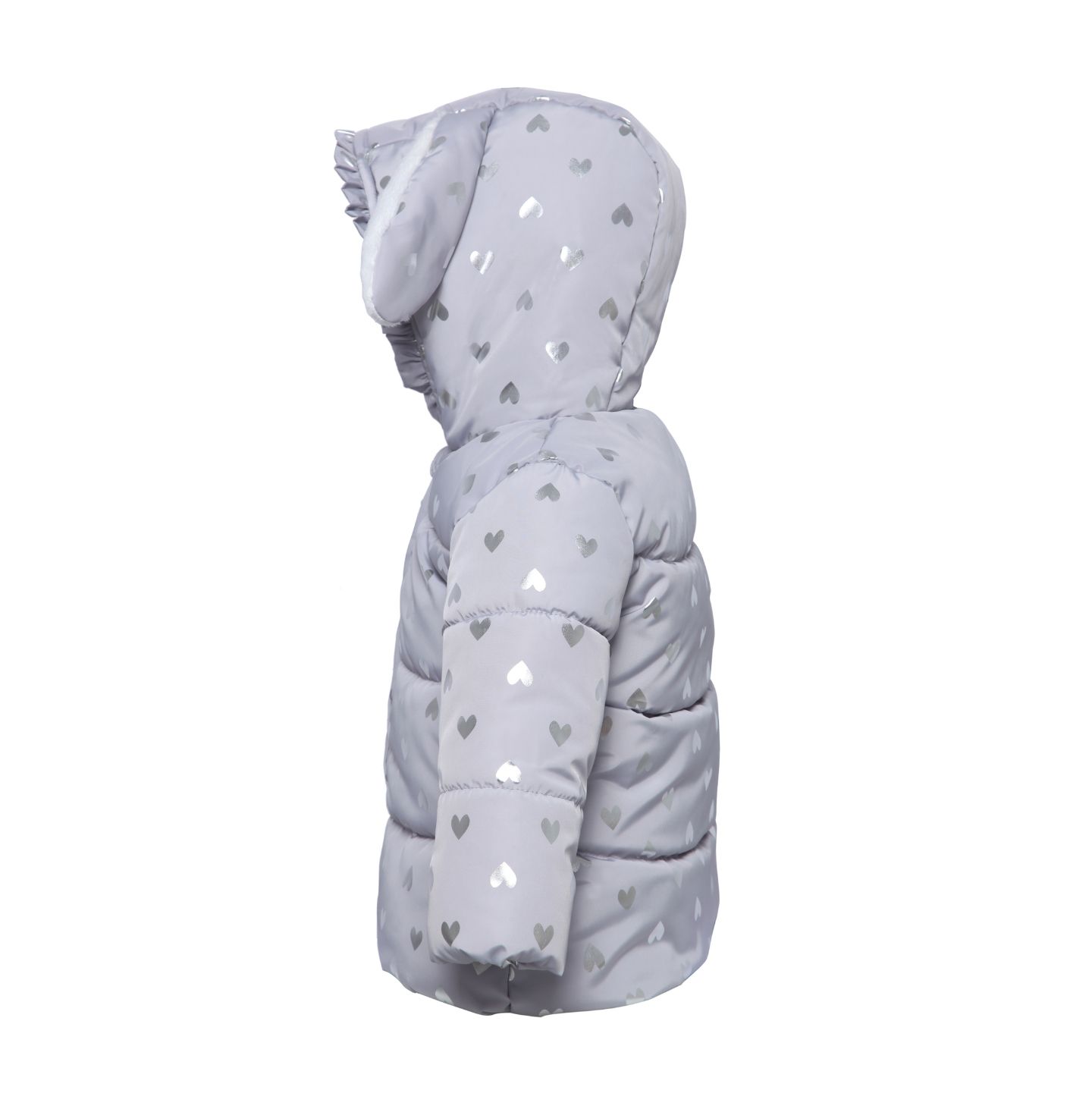 Куртка Rokka&Rolla Soft Fleece Lined Puffer Jacket Winter Coat для девочек-малышей, цвет: Серый / С принтом — фото 3