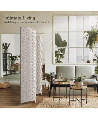4 Panel Room Divider Panel, 6 ft. Tall Extra Wide Double Hinged Panels - Folding Privacy Screens