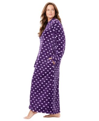 Women's Plus Size Plush Zip-Front Robe