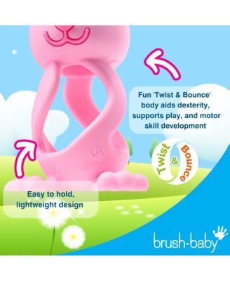 Bobbie Bunny Baby Teether Toy Cappuccino Grey | Twist & Bounce Teething Toy